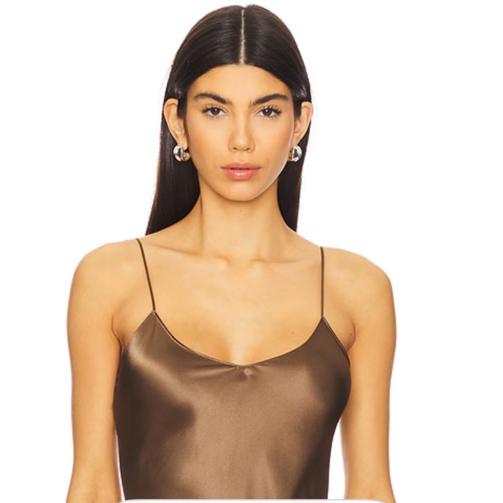 Christy Lynn Brown Fitted Camisole with Spaghetti Straps